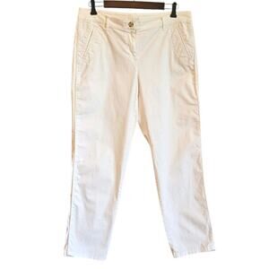 J. Jill Live-In Chino Pants Women's 12 Petite White Stretch Straight Leg